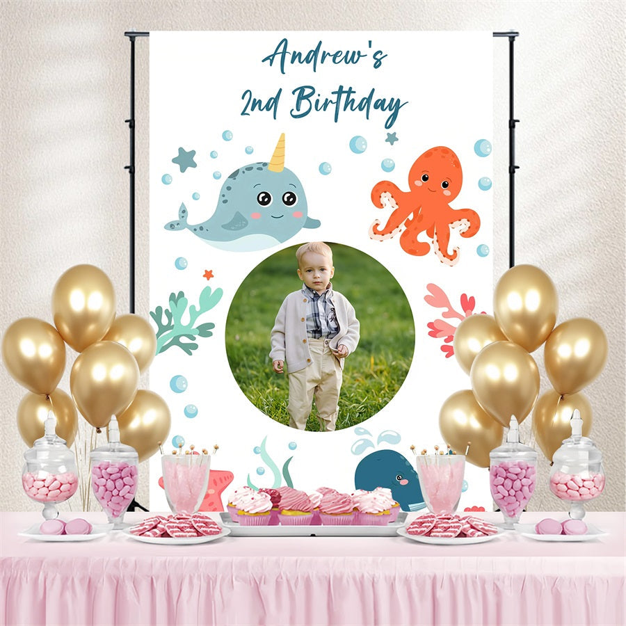 Customize Geburtstag Hintergrund Ozean Cartoon Hintergrund GQ4-245