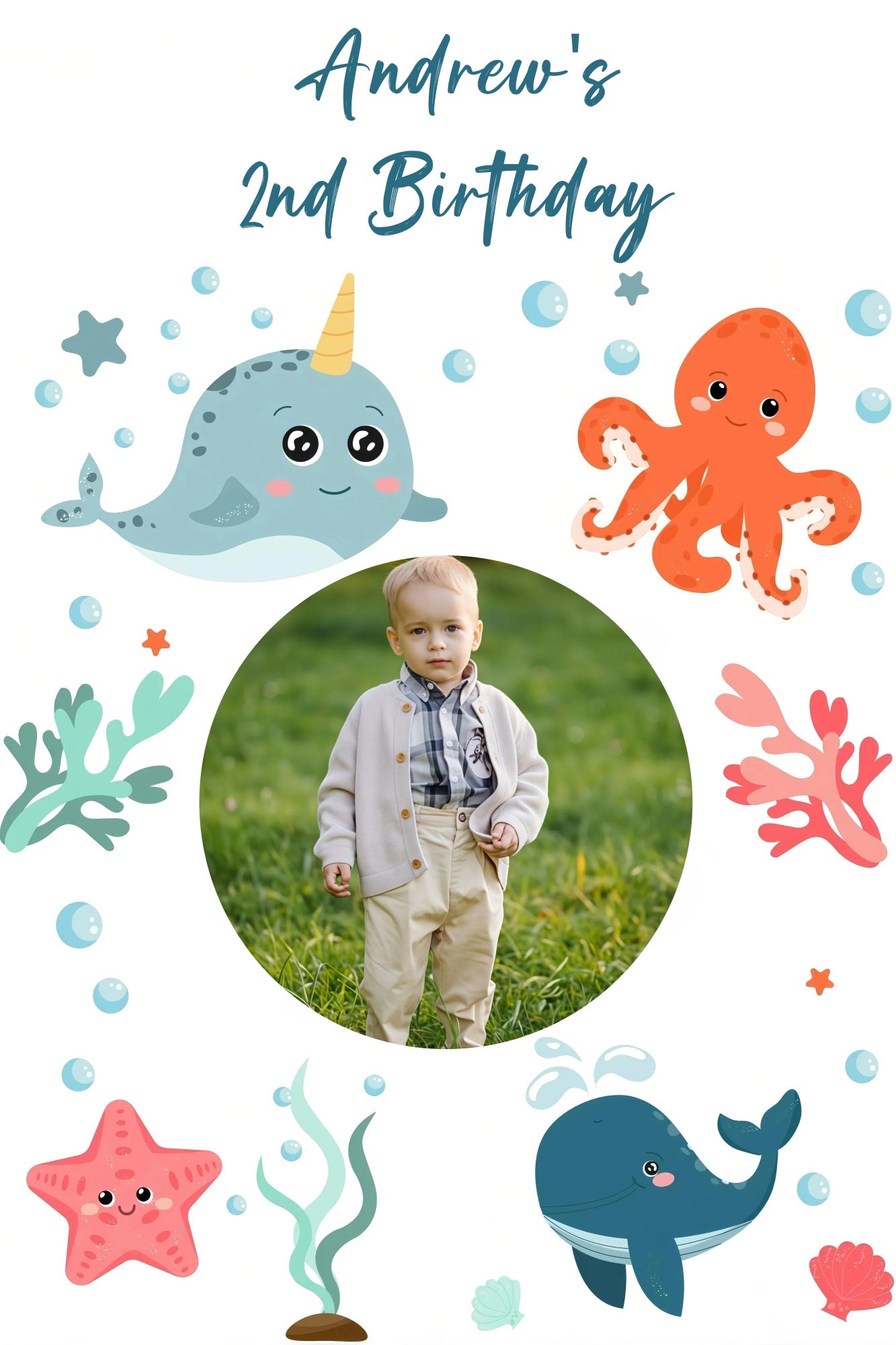 Customize Geburtstag Hintergrund Ozean Cartoon Hintergrund GQ4-245