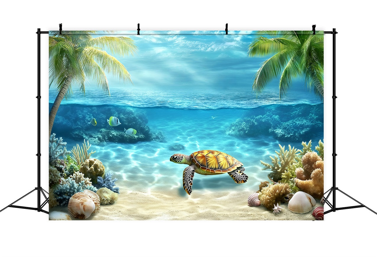 Tropischer Hintergrund Unterwasser-Schildkröte Sommerhintergrund GQ4-264