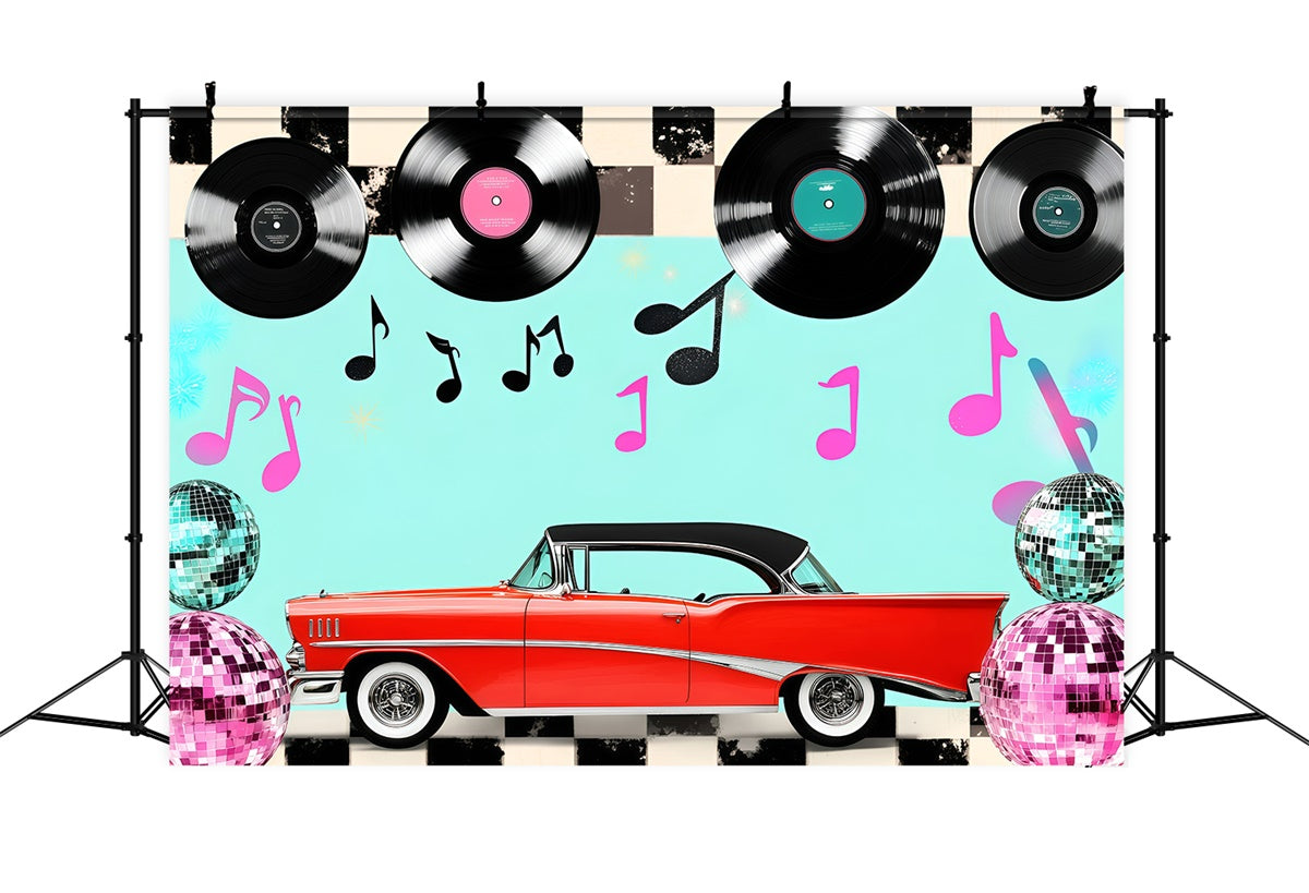 80er Jahre Fotografie Backdrop Retro Vinyl Schallplatten Vintage Backdrops GQ4-309