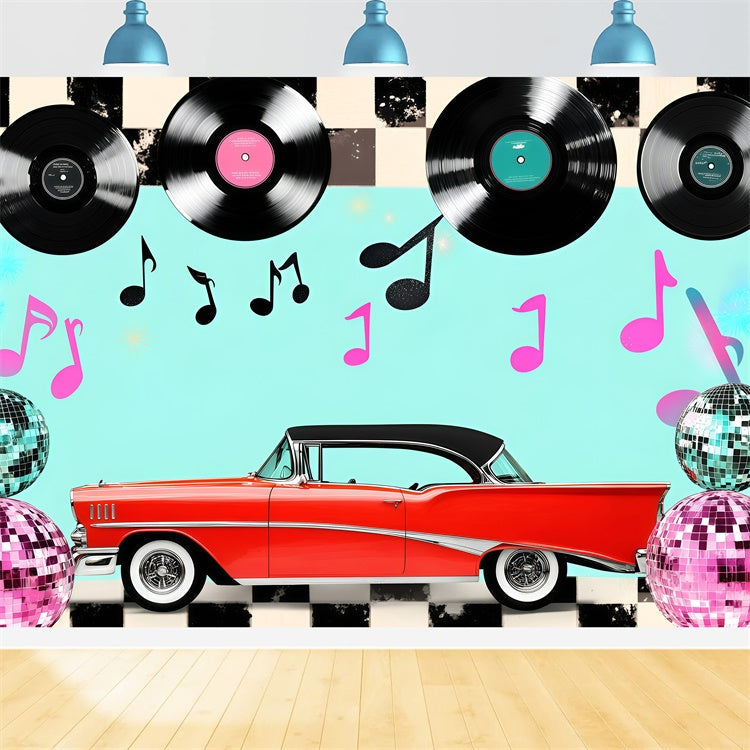80er Jahre Fotografie Backdrop Retro Vinyl Schallplatten Vintage Backdrops GQ4-309