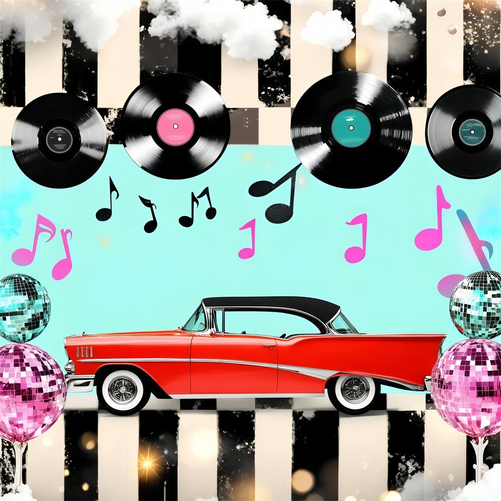 80er Jahre Fotografie Backdrop Retro Vinyl Schallplatten Vintage Backdrops GQ4-309