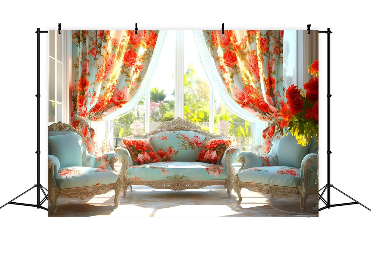Vintage Backdrops für Fotografie Chic Rose Curtain Sofa Backdrop GQ4-323