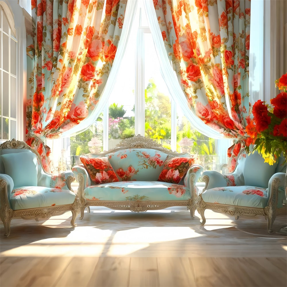 Vintage Backdrops für Fotografie Chic Rose Curtain Sofa Backdrop GQ4-323