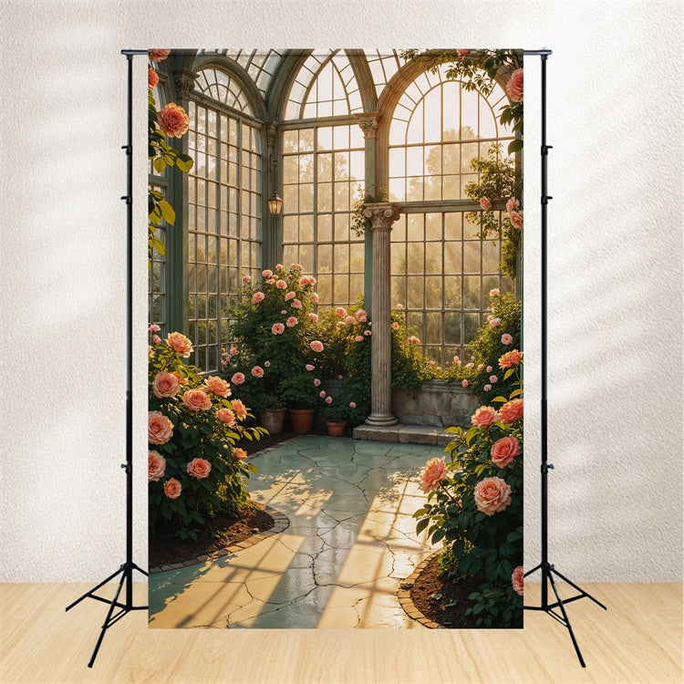 Antiker Hintergrund Eleganter Blumengarten Säule Vintage Fotokulisse GQ4-339