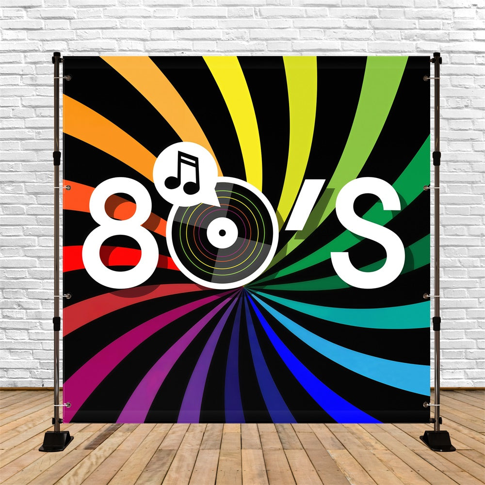 80er Jahre Fotohintergrund Funky Spin Record Partyhintergrund GQ4-349