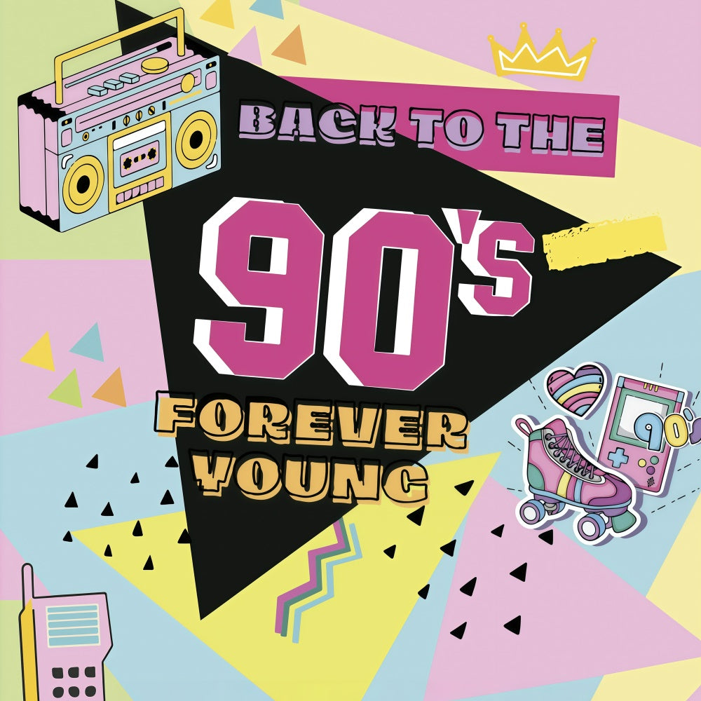 90er Jahre Fotohintergrund Cartoon-Stil Skater-Hintergrund GQ4-359