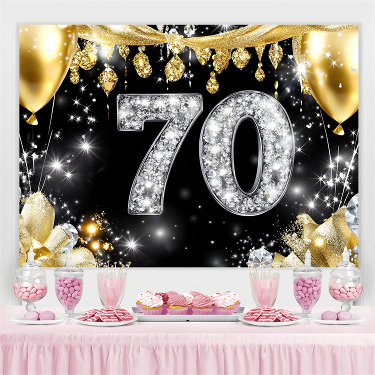 Benutzerdefinierte Geburtstag Backdrops Feuerwerk Glitzer Ballon Backdrop GQ4-6