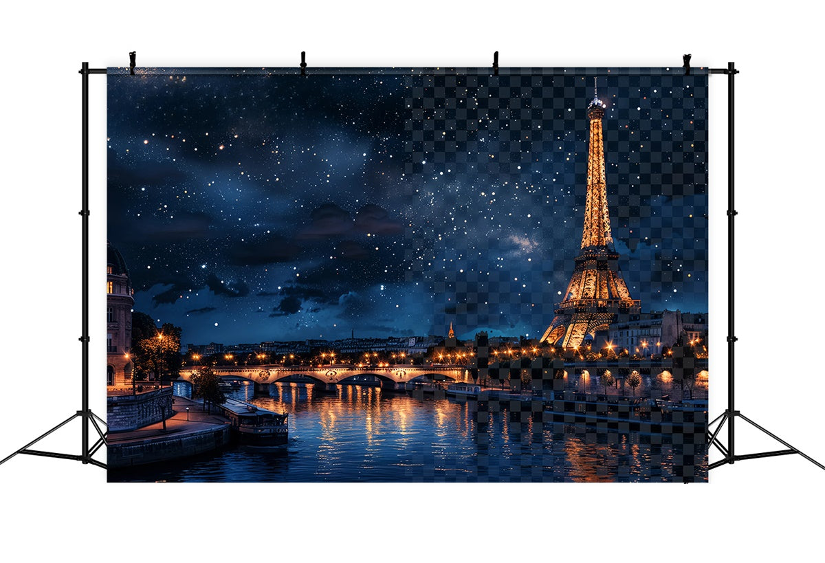 Paris Kulisse für Bilder Mitternachtshimmel Eiffelturm Kulisse GQ4-59