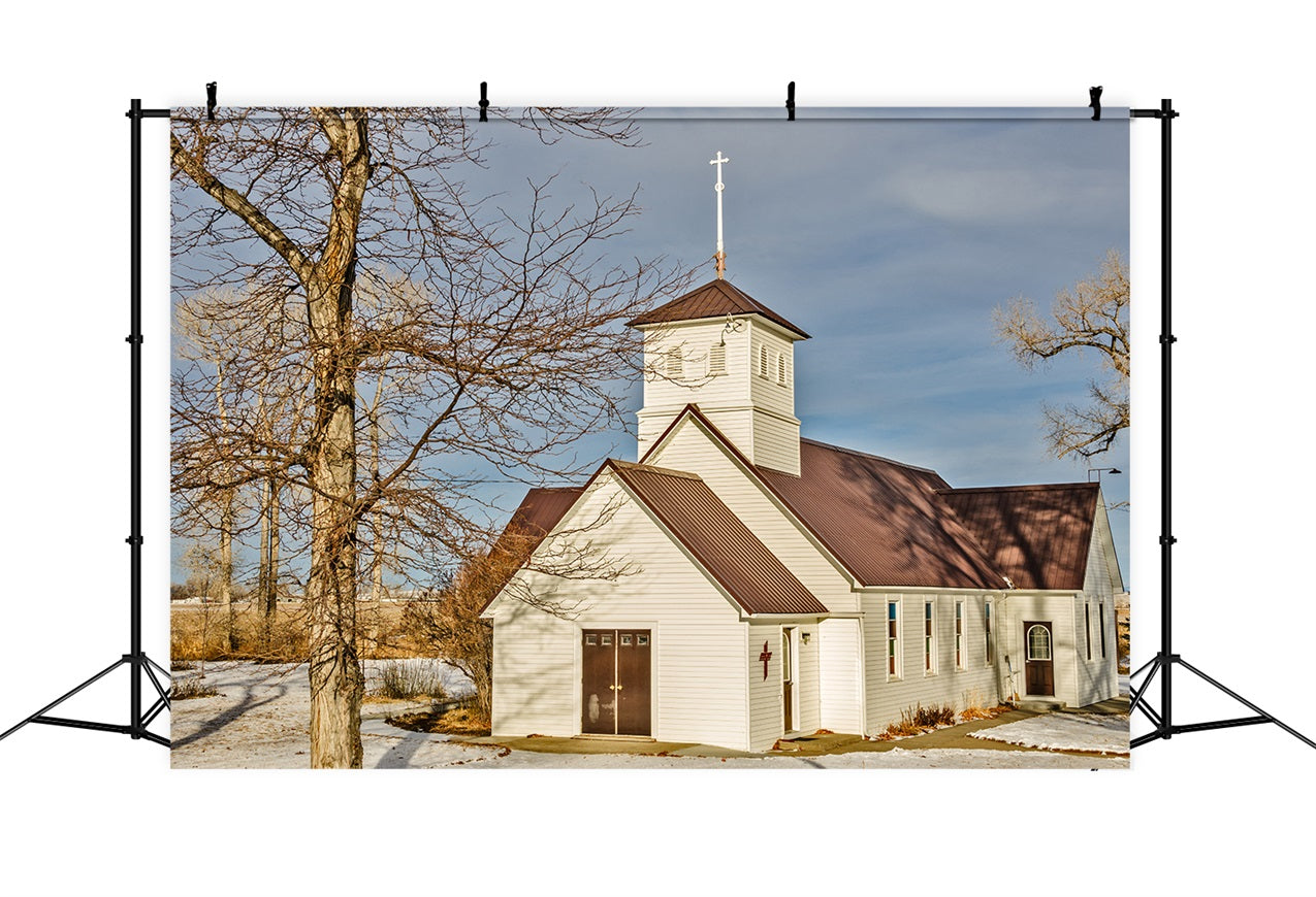 Kirche Fotokulisse Ländliche Schnee Architektur Kulisse GQ4-66
