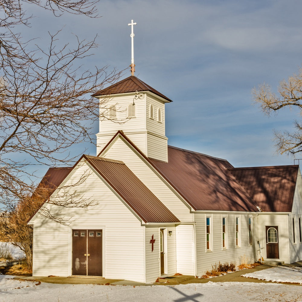 Kirche Fotokulisse Ländliche Schnee Architektur Kulisse GQ4-66