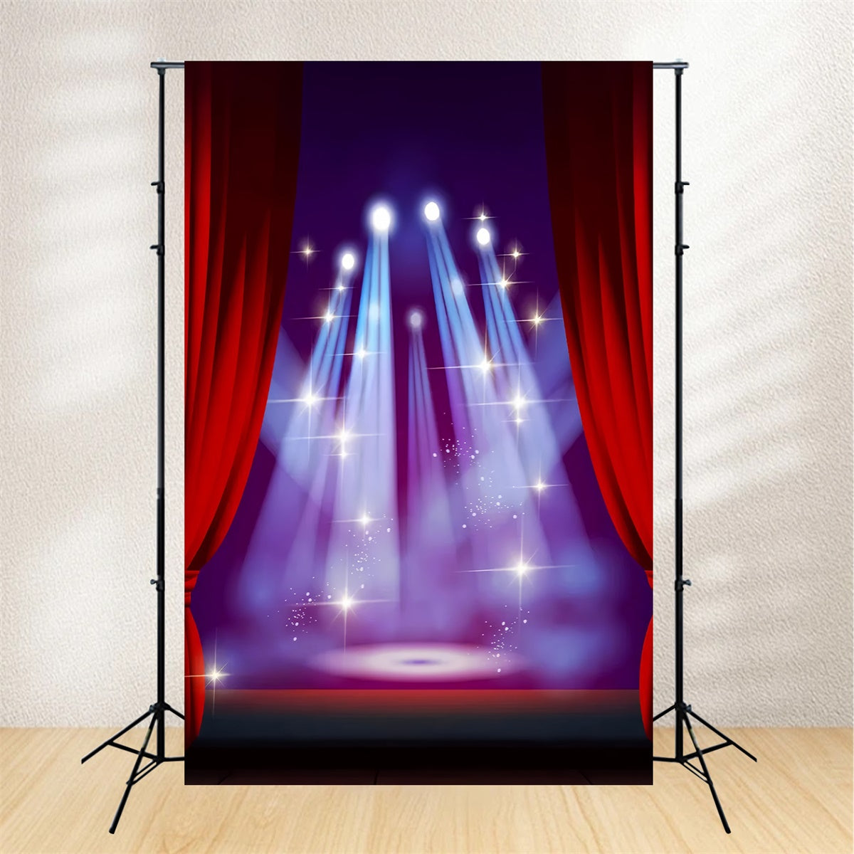 Backdrop Roter Teppich Blauer Scheinwerfer Nacht Backdrop GQ4-79