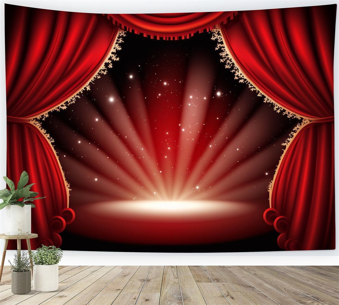 Backdrop Roter Teppich Schimmernde Lichter Bühne Backdrop GQ4-87