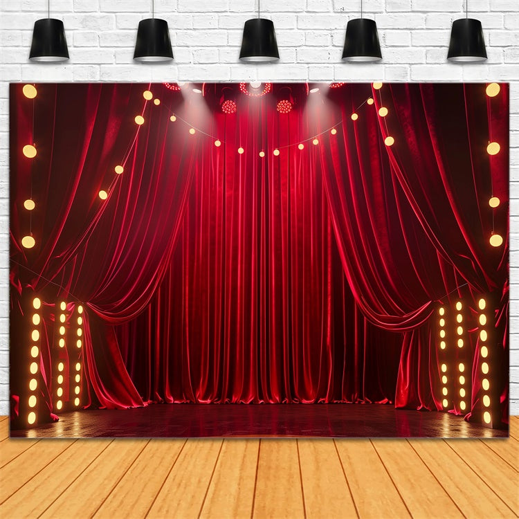 Roter Teppich Fotohintergrund Glam Drapes Spotlights Backdrop GQ4-89