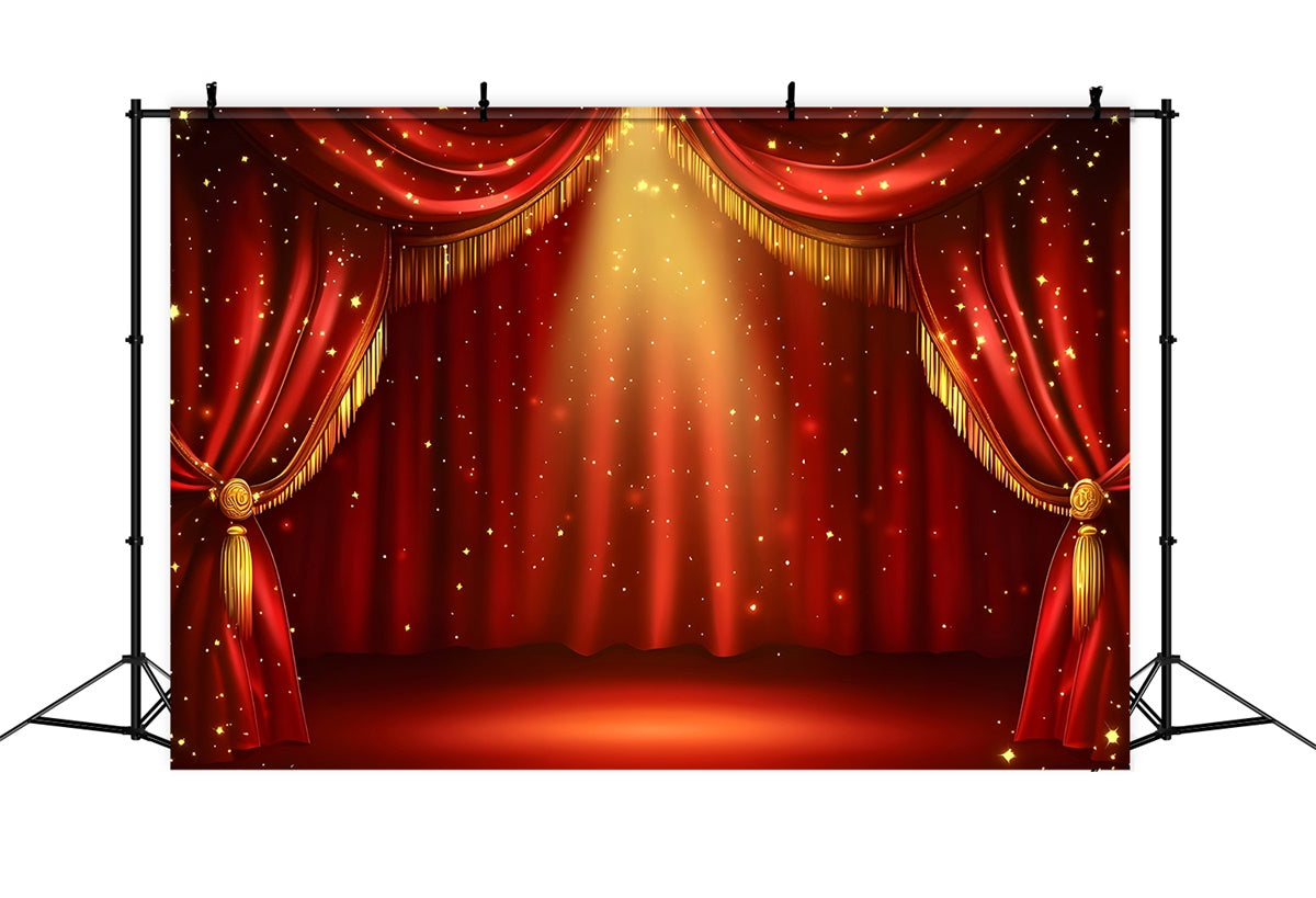 Roter Teppich Fotohintergrund Goldener funkelnder Vorhang Hintergrund GQ4-94