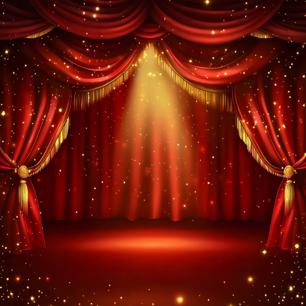 Roter Teppich Fotohintergrund Goldener funkelnder Vorhang Hintergrund GQ4-94
