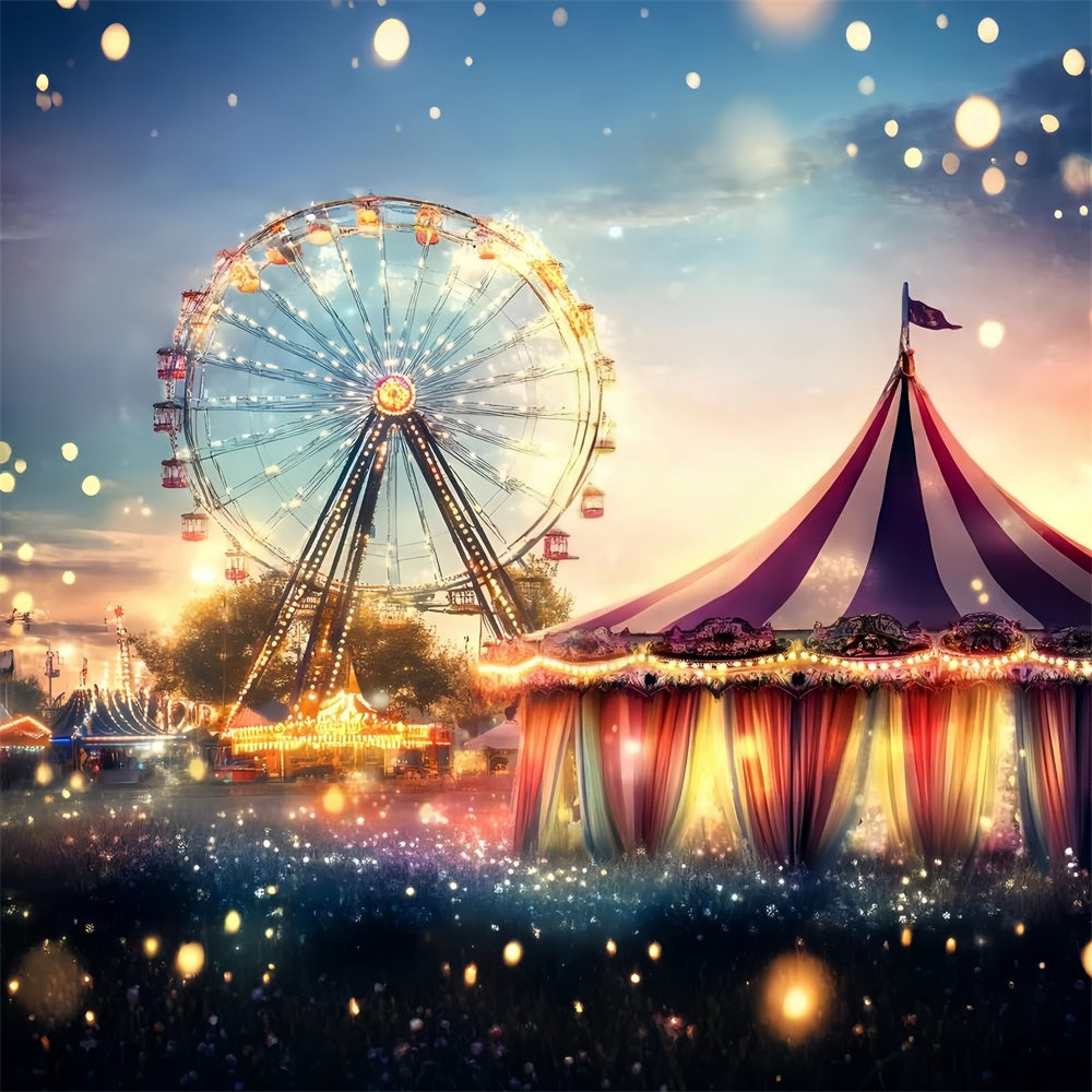 Karneval Thema Backdrop Riesenrad Sonnenuntergang Lichter Backdrop GQ5-111