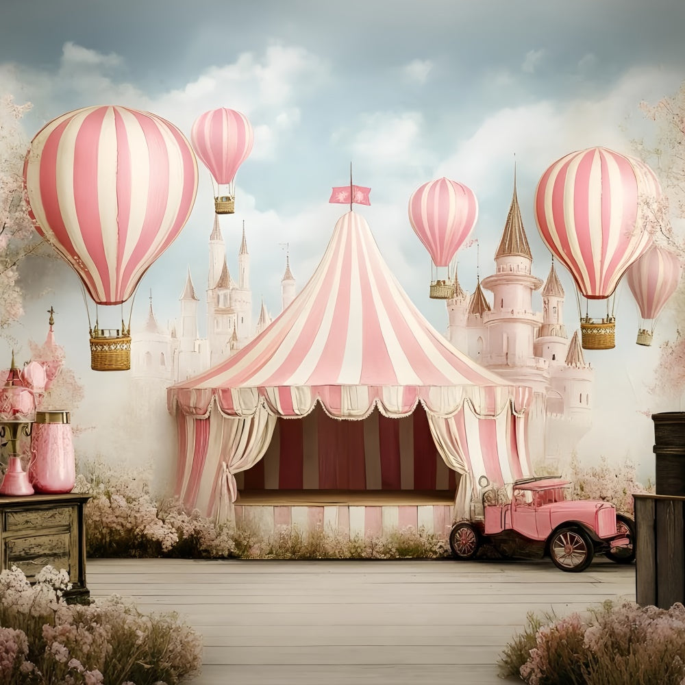 Karneval Zelt Backdrop Fantasy Pink Castle Ballon Backdrop GQ5-115