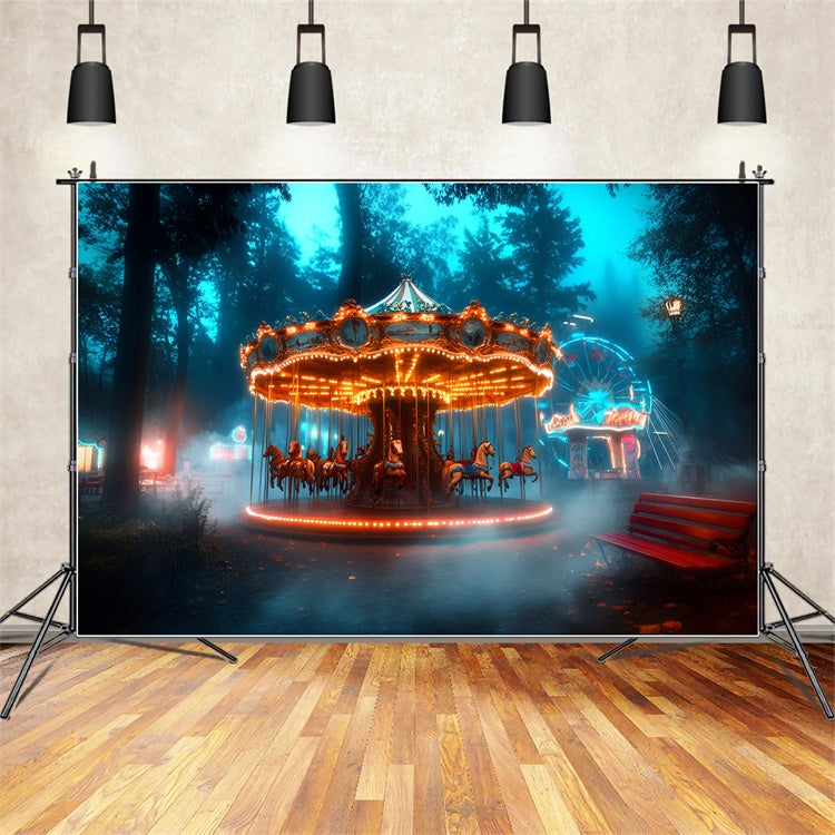 Karneval Backdrop Enchanted Forest Karussell Ferris Backdrop GQ5-123
