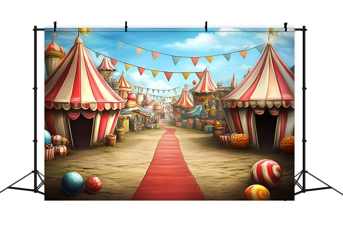 Zirkus Backdrops Karneval Zelte Straße Markt Backdrop GQ5-125