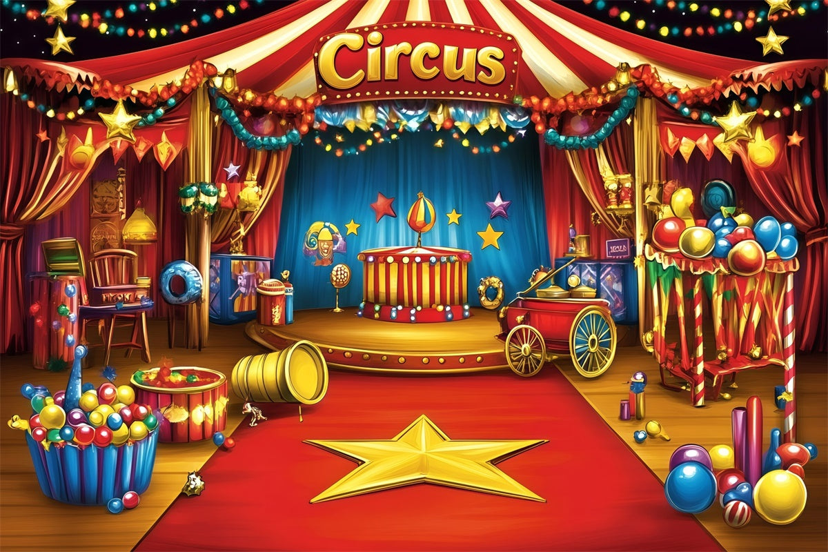 Zirkus Fotokulisse Retro Zirkuszelt Bühnenhintergrund GQ5-128