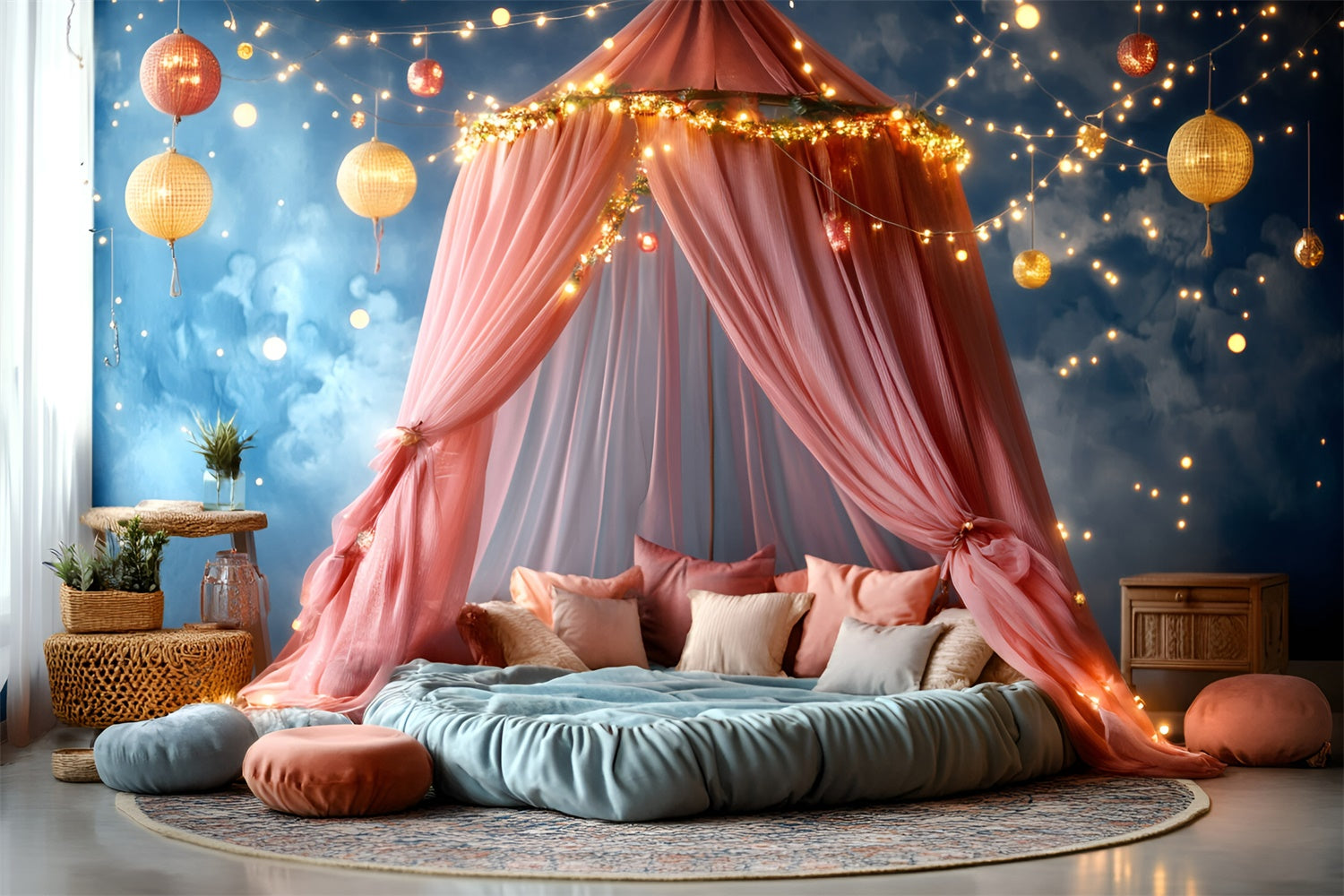 Karneval Thema Backdrop Glühende Baldachin Wolke Raum Backdrop GQ5-133