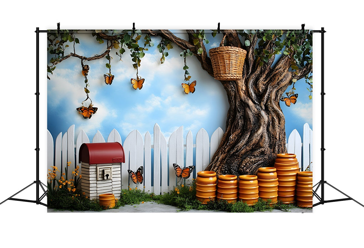 Schmetterling Backdrops Honigglas Sommerzaun Kinder Backdrops GQ5-145