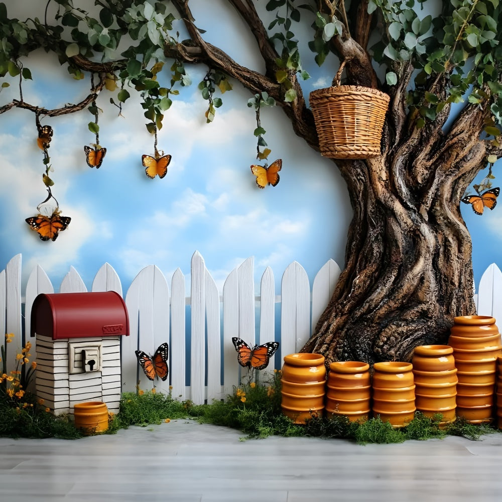 Schmetterling Backdrops Honigglas Sommerzaun Kinder Backdrops GQ5-145