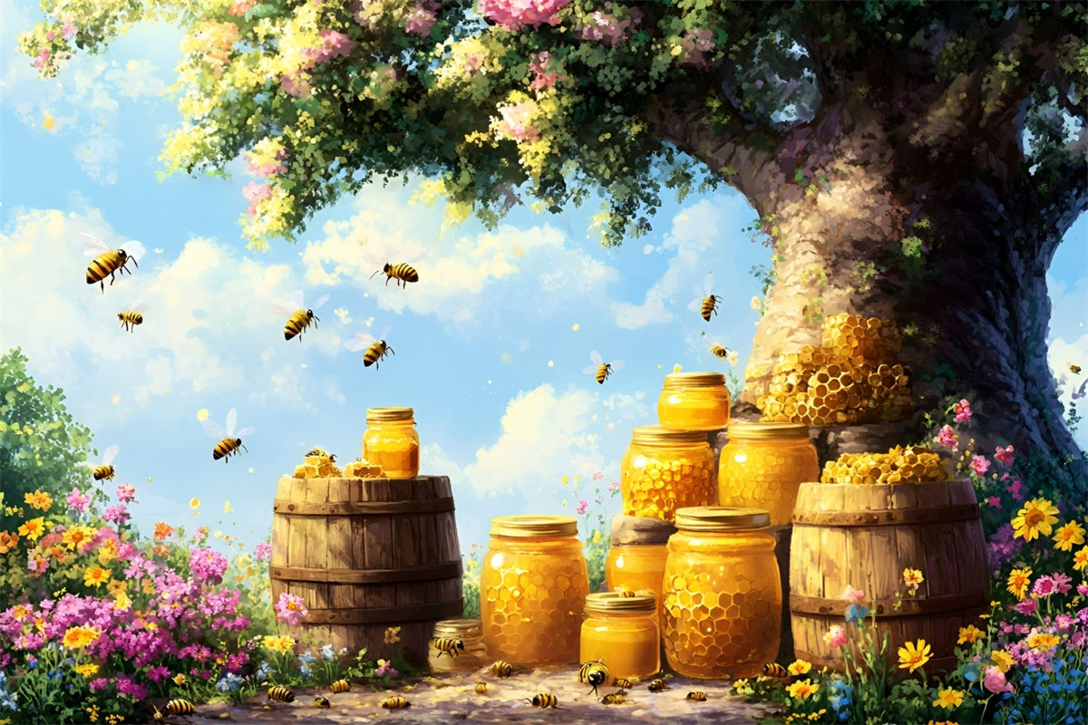Neugeborenen-Fotohintergrund Sonnenschein Bienenblüten Hintergrund GQ5-150