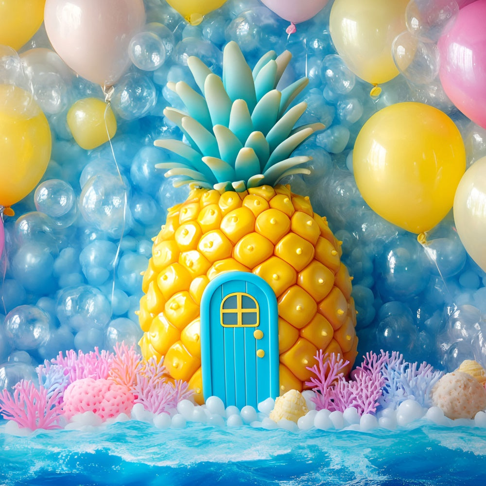 Neugeborenen-Fotohintergrund Ananas Party Ballon-Hintergrund GQ5-164