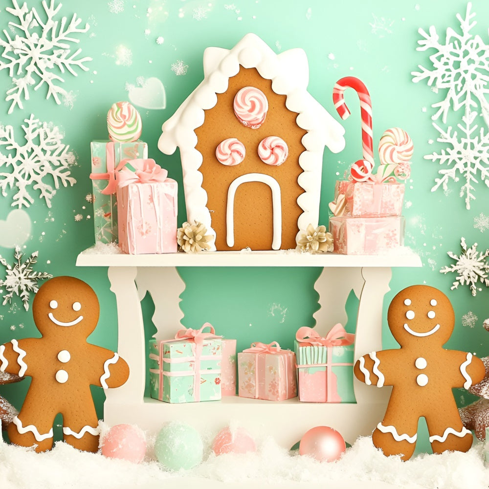 Neugeborene Fotografie Hintergrundkulissen Weihnachten Candy Shop Hintergrund GQ5-167