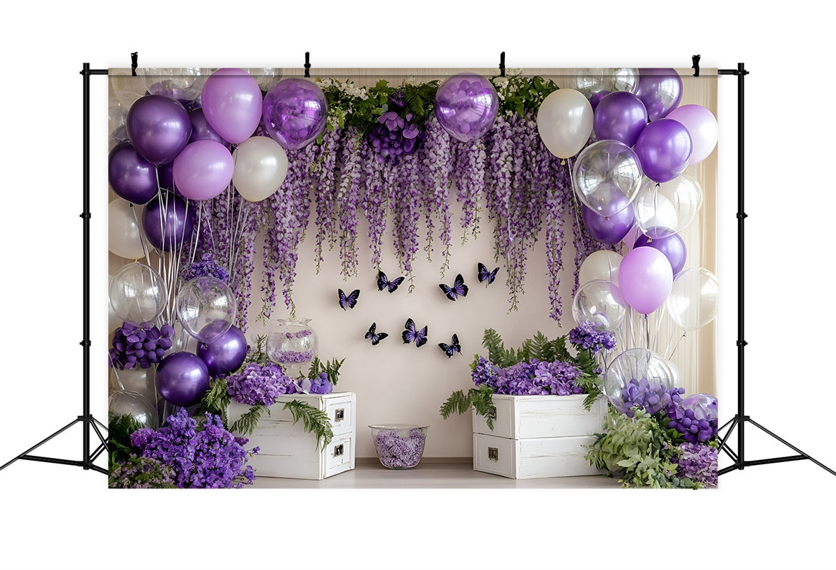 Neugeborenen Fotografie Hintergrund Lila Ballon Blossom Hintergrund GQ5-169