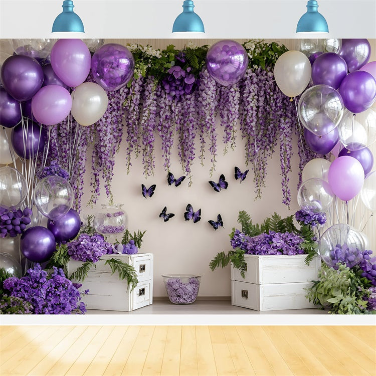Neugeborenen Fotografie Hintergrund Lila Ballon Blossom Hintergrund GQ5-169