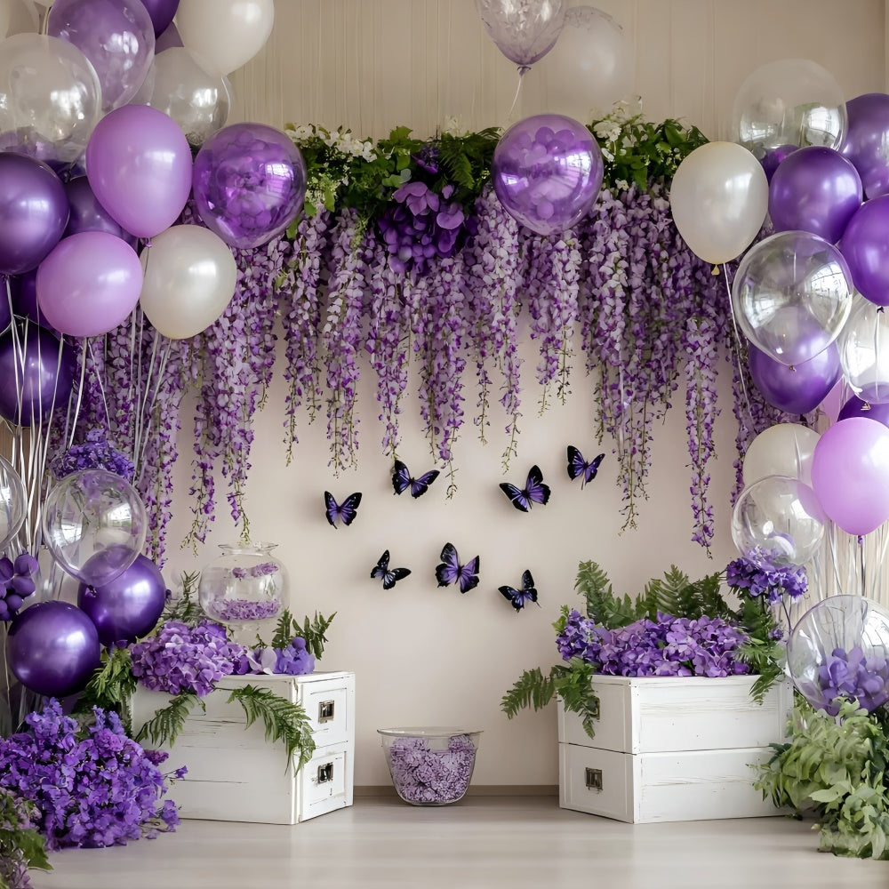 Neugeborenen Fotografie Hintergrund Lila Ballon Blossom Hintergrund GQ5-169