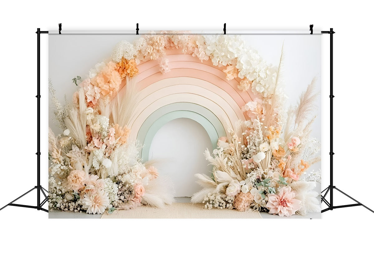 Neugeborenen-Fotohintergrund Weiches Bohu-Blumen-Bogen-Hintergrund GQ5-192