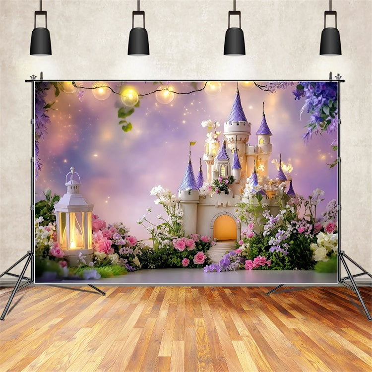 Castle Backdrops Twilight Flower Castle Kinder Backdrops GQ5-200