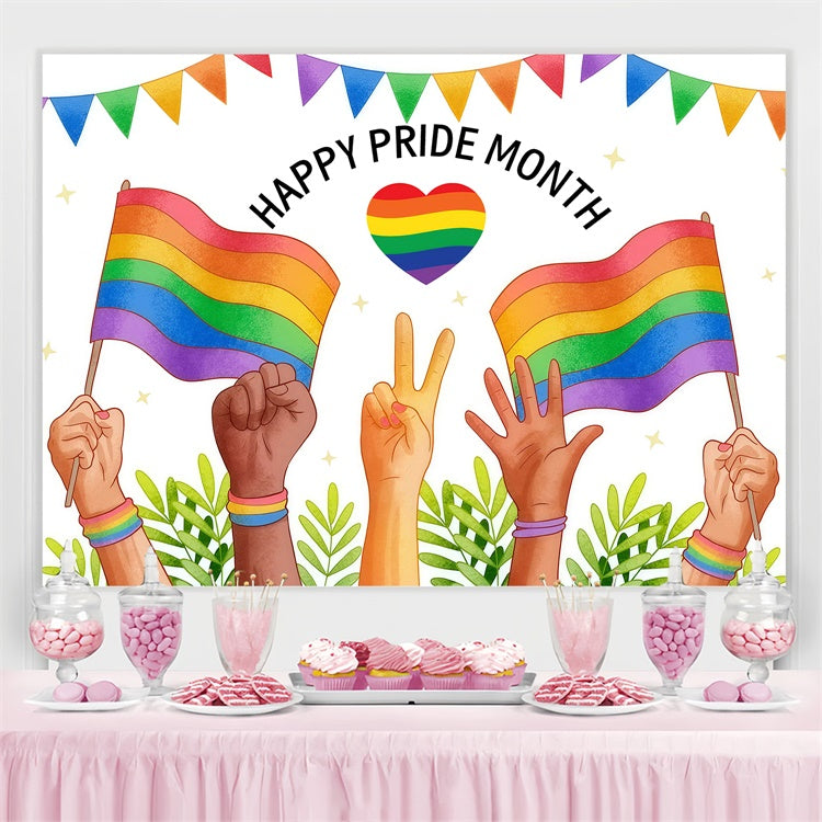 Pride Backdrop Einheit Hände Feier Hintergrund GQ5-214