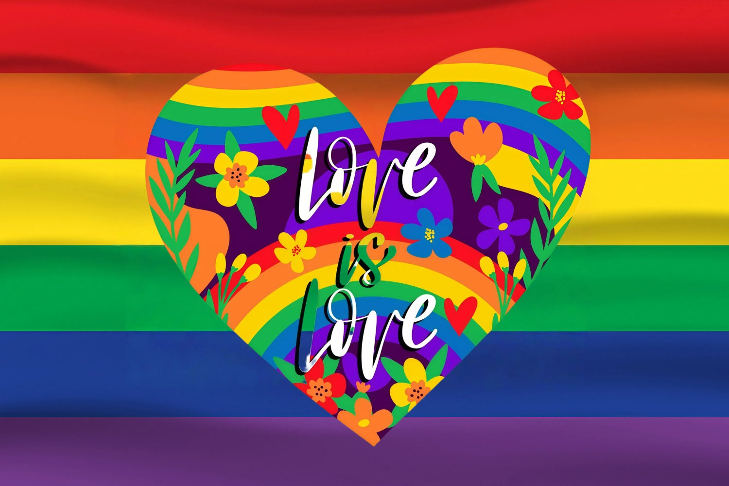 Stolz-Monat-Hintergrund Floral Rainbow Heart Backdrop GQ5-218