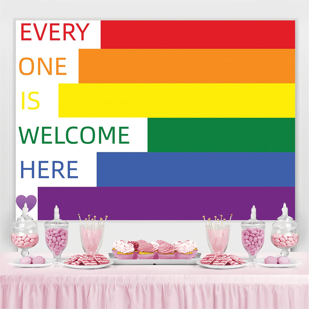 Pride Backdrop Gestreifte Minimalistische Willkommenskulisse GQ5-219