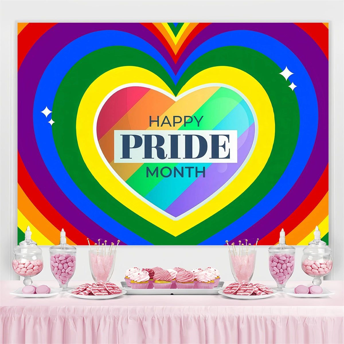 Stolz Monat Backdrop Regenbogen Herz Power Backdrop GQ5-222