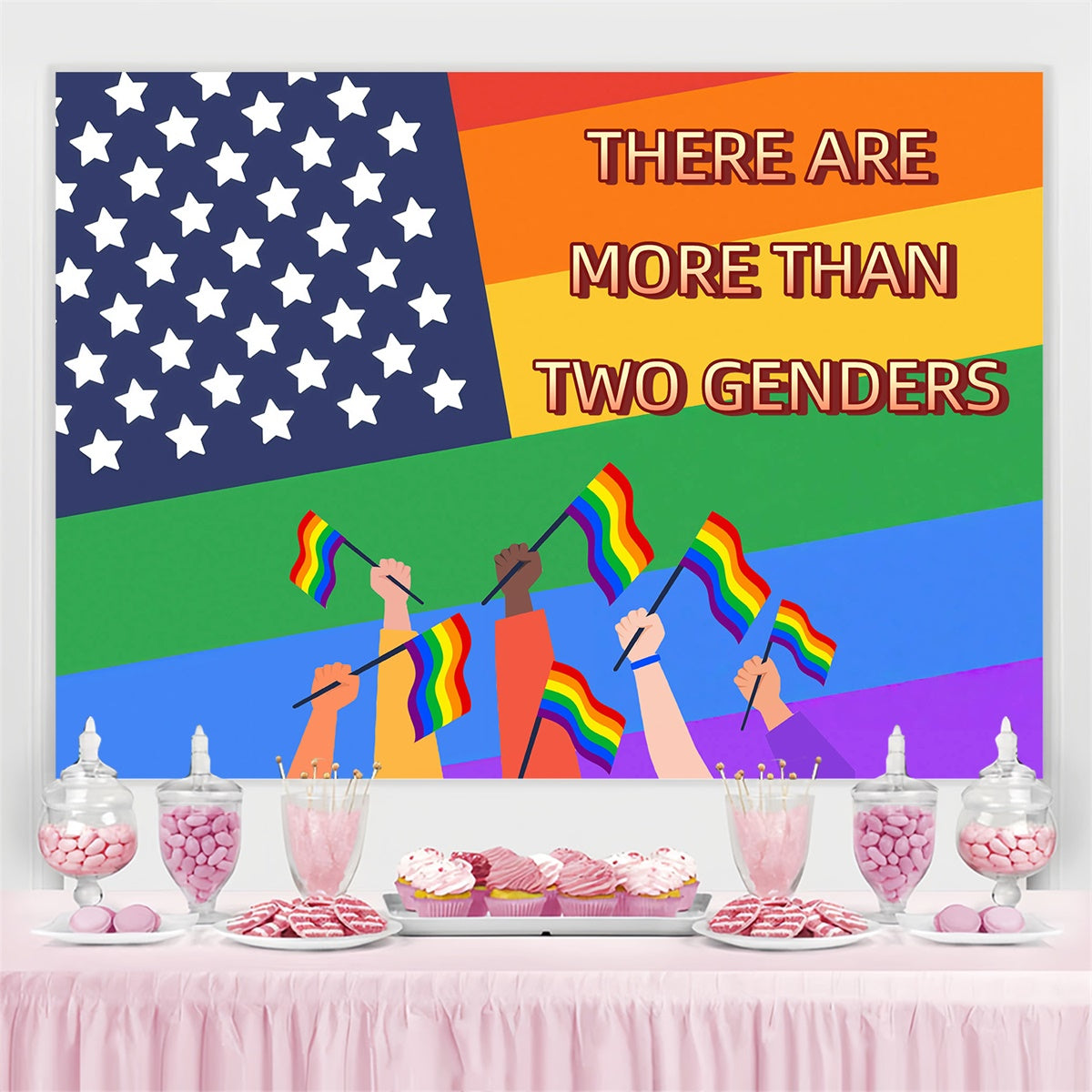 Stolz Fotohintergrund Regenbogen Gerechtigkeit Flagge Hintergrund GQ5-223