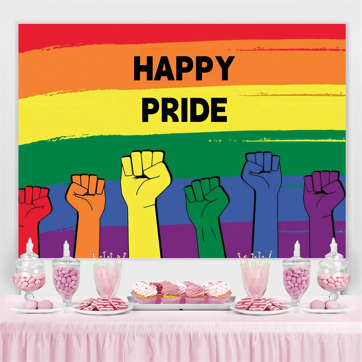 Stolz Monat Backdrop Happy Fists Raised Backdrop GQ5-228