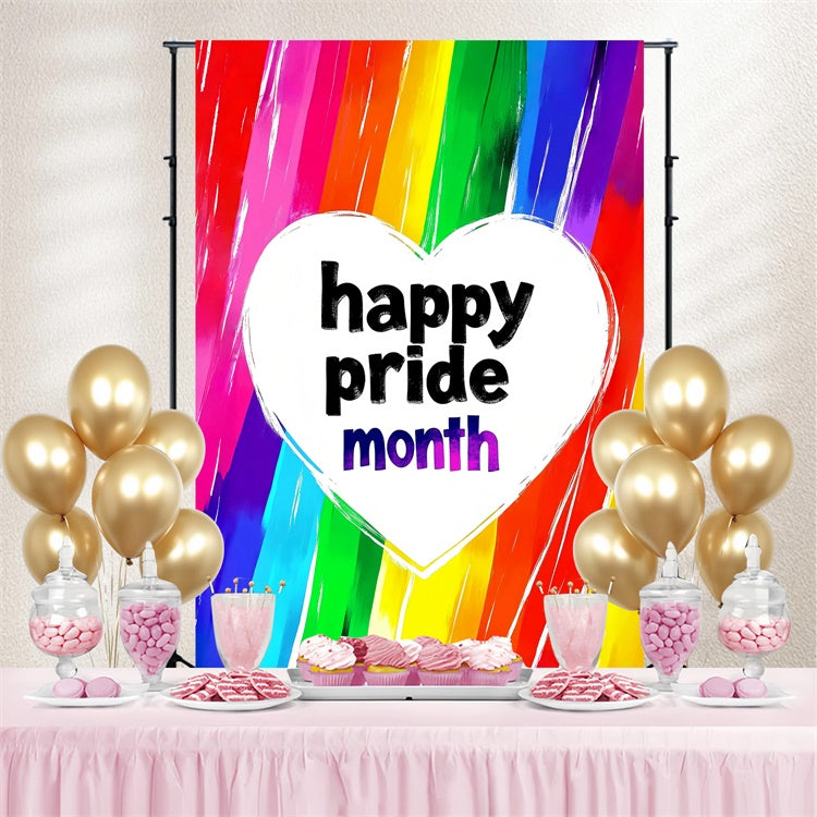 Stolz Monat Backdrop Regenbogen gemalt Liebe Hintergrund GQ5-240