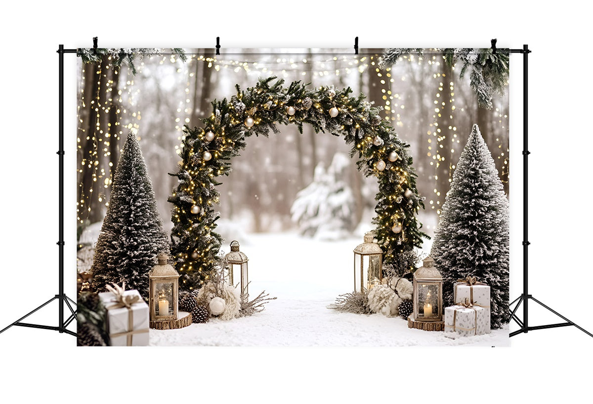 Weihnachtshintergrund Ideen Verzauberter immergrüner Bogen Hintergrund GQ57-1