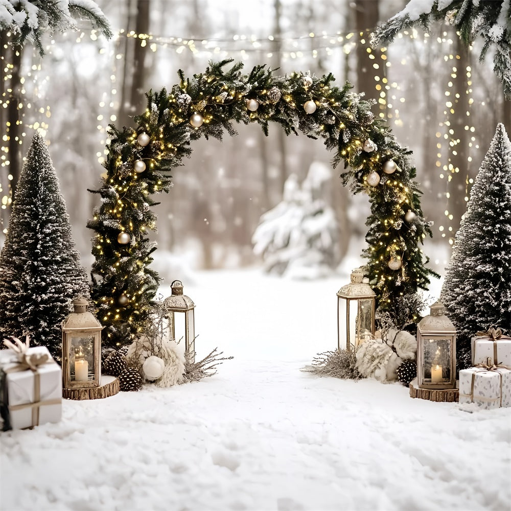 Weihnachtshintergrund Ideen Verzauberter immergrüner Bogen Hintergrund GQ57-1