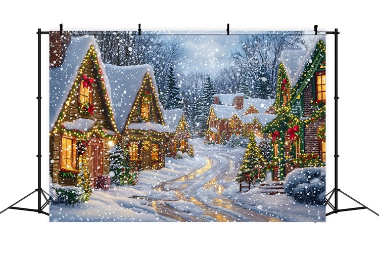 Weihnachtsdorf Backdrop Stille Nacht Schnee Backdrop GQ57-10