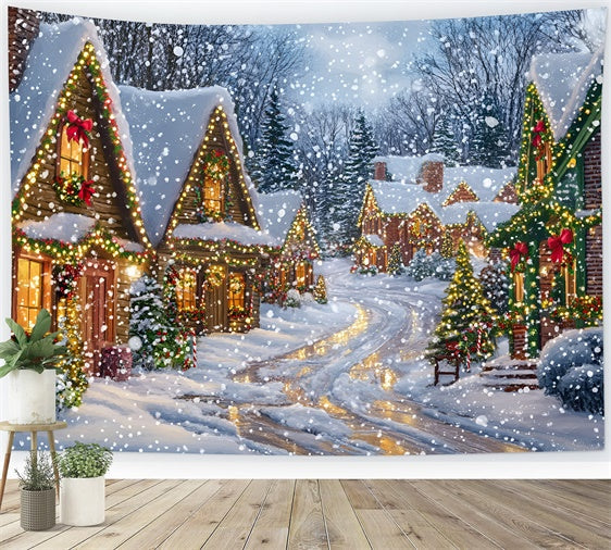 Weihnachtsdorf Backdrop Stille Nacht Schnee Backdrop GQ57-10