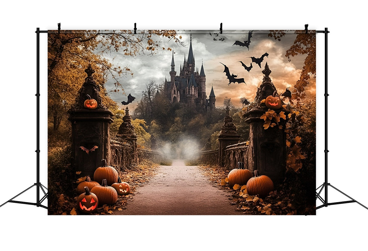 Herbst Fotokulissen Gespensterschloss Halloween Hintergrund GQ57-103
