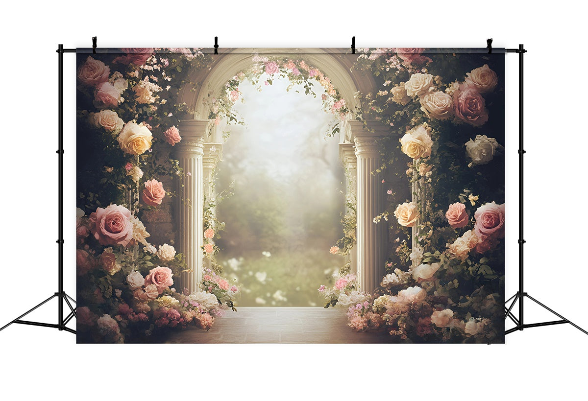 Fine Art Backdrops Romantischer Rosenbogen Schöner Hintergrund GQ57-186