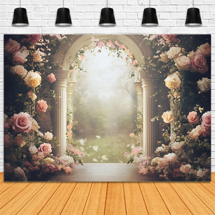 Fine Art Backdrops Romantischer Rosenbogen Schöner Hintergrund GQ57-186